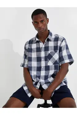 پیراهن آستین کوتاه مردانه کوتون ۲SAM60104HW-سرمه ای