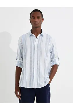 پیراهن مردانه کوتون ۳WAM60009HW-سرمه ای