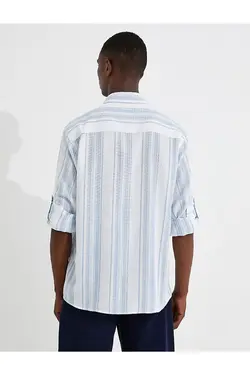 پیراهن مردانه کوتون ۳WAM60009HW-سرمه ای