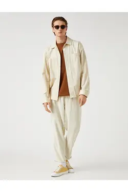 شلوار کتان|پارچه ای مردانه کوتون ۳WAM40083HW-Gri