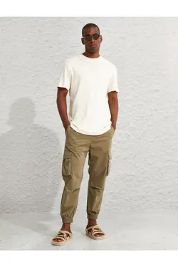 شلوار کتان|پارچه ای مردانه کوتون ۲SAM40033HW-Haki