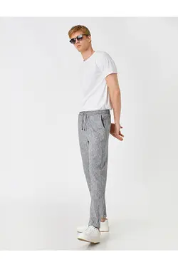 شلوار کتان|پارچه ای مردانه کوتون ۳WAM40053HW-سرمه ای