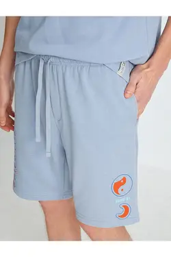 شلوارک کتان|راحتی مردانه کوتون ۲SAM40307MK-Mavi