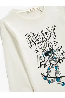 تی شرت پسرانه کوتون ۳WKB10076TK-Beyaz