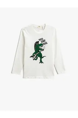 تی شرت پسرانه کوتون ۳WKB10018TK-Ekru