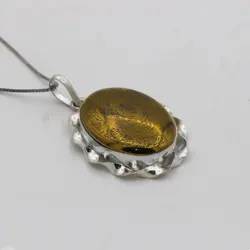 گردنبند حدید صینی نقره طرح پیچک  