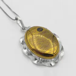 گردنبند حدید صینی نقره طرح پیچک 