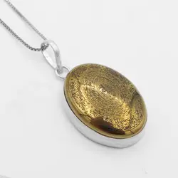 گردنبند حدید صینی نقره طرح دور ساده 