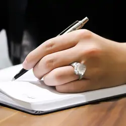 انگشتر در نجف نقره مردانه طرح چهار چنگ ماهد