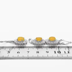 نیم ست شرف الشمس نقره زنانه طرح تورال + حکاکی