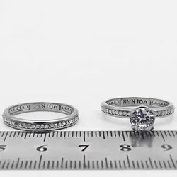 حلقه و پشت حلقه نقره زنانه طرح تابش