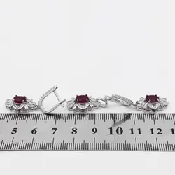 نیم ست یاقوت سرخ الماس تراش نقره زنانه طرح مهرآگین