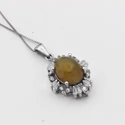 گردنبند عقیق سلیمانی نقره زنانه طرح کتایون