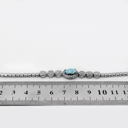 دستبند فیروزه نیشابوری نقره زنانه طرح زرافشان