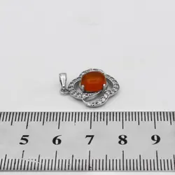 گردنبند عقیق سرخ نقره زنانه طرح نارسیس