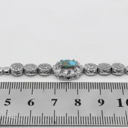 دستبند فیروزه نیشابوری نقره زنانه طرح آیتک