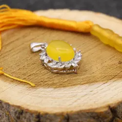 گردنبند شرف الشمس زنانه نقره طرح چکاوک + حکاکی