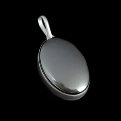 گردنبند نقره زنانه و مردانه دست ساز ساده با نگین حدید صینی بزرگ + حکاکی