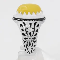 انگشتر شرف الشمس نقره دست ساز مردانه فاخر دور چنگ + حکاکی