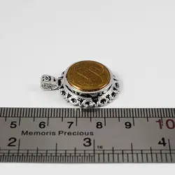 گردنبند حرز امام جواد (ع) نقره طرح دایره ای آیت الکرسی + تربت امام حسین (ع)‌‌‌