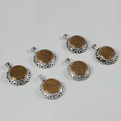 گردنبند حرز امام جواد (ع) نقره طرح دایره ای آیت الکرسی + تربت امام حسین (ع)‌‌‌