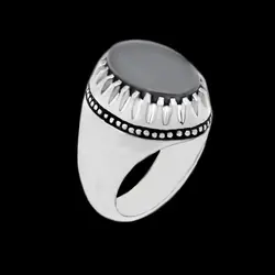 انگشتر حدید صینی نقره مردانه دست ساز طرح فیلی دور چنگ