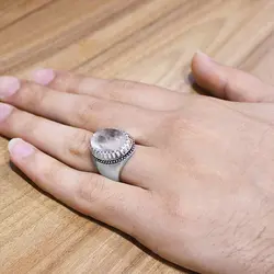 انگشتر در نجف نقره مردانه طرح فیلی دور چنگ