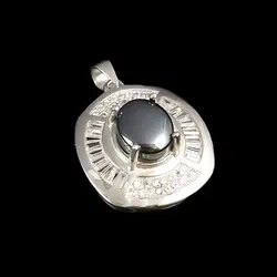 گردنبند حدید صینی زنانه نقره طرح بنفشه + حکاکی