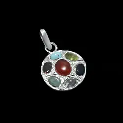 گردنبند نقره زنانه چند نگین اصل طرح هفت جواهر بزرگ