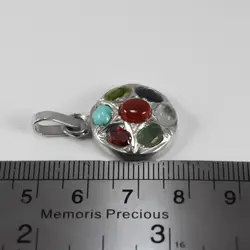 گردنبند نقره زنانه چند نگین اصل طرح هفت جواهر بزرگ