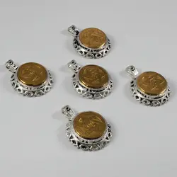 گردنبند حرز امام جواد (ع) نقره طرح دایره ای خاتم سلیمان + تربت امام حسین (ع)