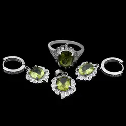 نیم ست زبرجد الماس تراش نقره زنانه طرح عفت