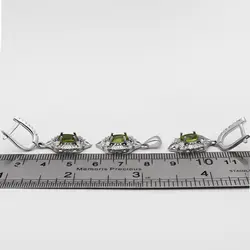 نیم ست زبرجد الماس تراش نقره زنانه طرح عسل