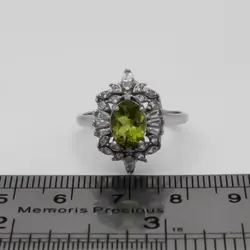 نیم ست زبرجد الماس تراش نقره زنانه طرح عسل