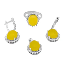 نیم ست شرف الشمس نقره زنانه طرح معینا + حکاکی