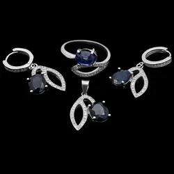 نیم ست یاقوت کبود الماس تراش نقره زنانه طرح عارفه