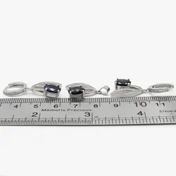 نیم ست یاقوت کبود الماس تراش نقره زنانه طرح عارفه