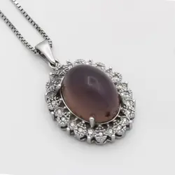گردنبند عقیق کبود یمنی نقره زنانه طرح زلیخا۲