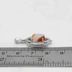 گردنبند عقیق سلیمانی نقره زنانه طرح دلسا