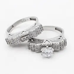 حلقه و پشت حلقه نقره زنانه طرح سوده