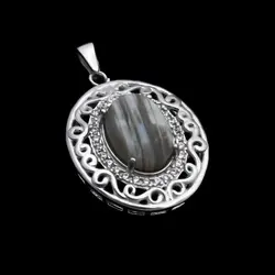 گردنبند عقیق سلیمانی نقره زنانه طرح سادنه ۳