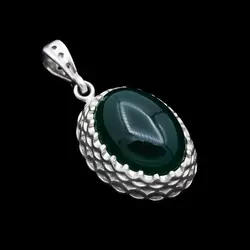 گردنبند عقیق سبز نقره زنانه طرح حوا