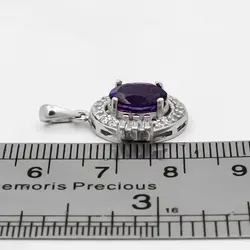 گردنبند آمیتیست الماس تراش نقره زنانه طرح ساقی ۱