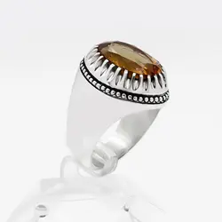 انگشتر الکساندریت الماس تراش نقره مردانه طرح فیلی دور چنگ