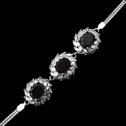 دستبند گارنت الماس تراش نقره زنانه طرح سیماران