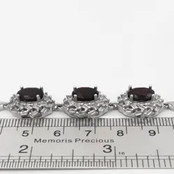 دستبند گارنت الماس تراش نقره زنانه طرح سیماران