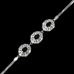 دستبند گارنت الماس تراش نقره زنانه طرح بسامه