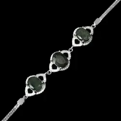 دستبند زمرد الماس تراش نقره زنانه طرح ایثار