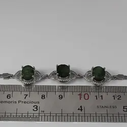 دستبند زمرد الماس تراش نقره زنانه طرح ایثار