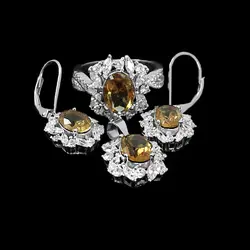 نیم ست الکساندریت الماس تراش نقره زنانه دلدار